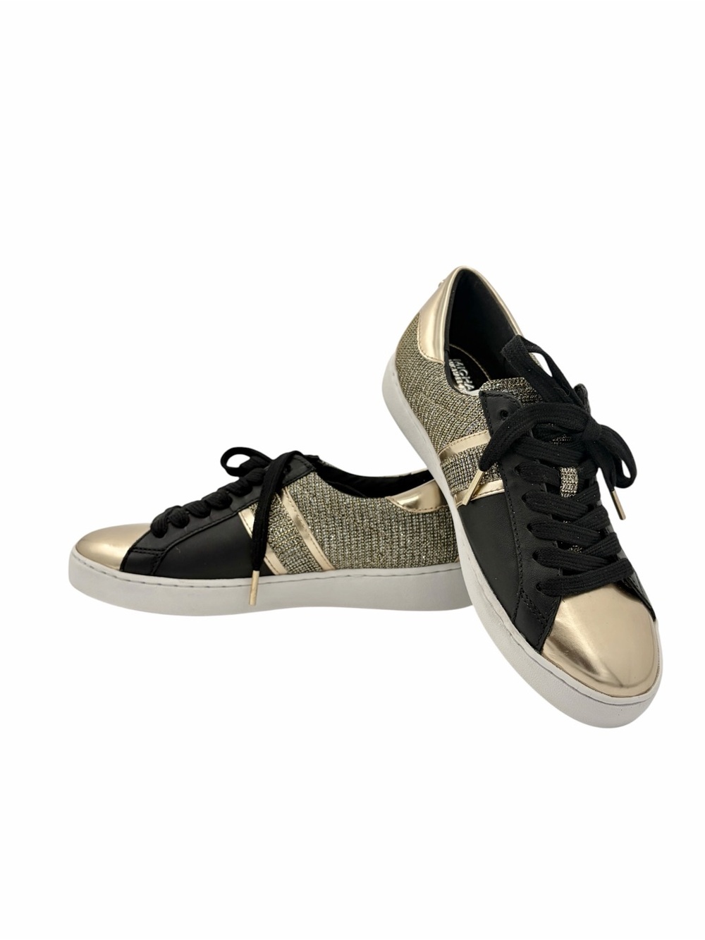 MK new Keaton Stripe Sneaker w/ Glitter Chain Mesh + Box - Picture 6 of 15